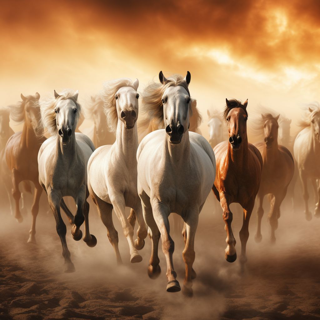 Фото Сонник стадо лошадей бегущих